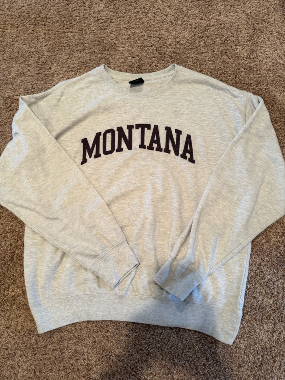 Montana Grey Crewneck Sweatshirt - Classic Collegiate Style